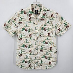 Fresh Vibes Mens Short Sleeve Button Up Shirt Cactus Taco Skeleton Print Size M